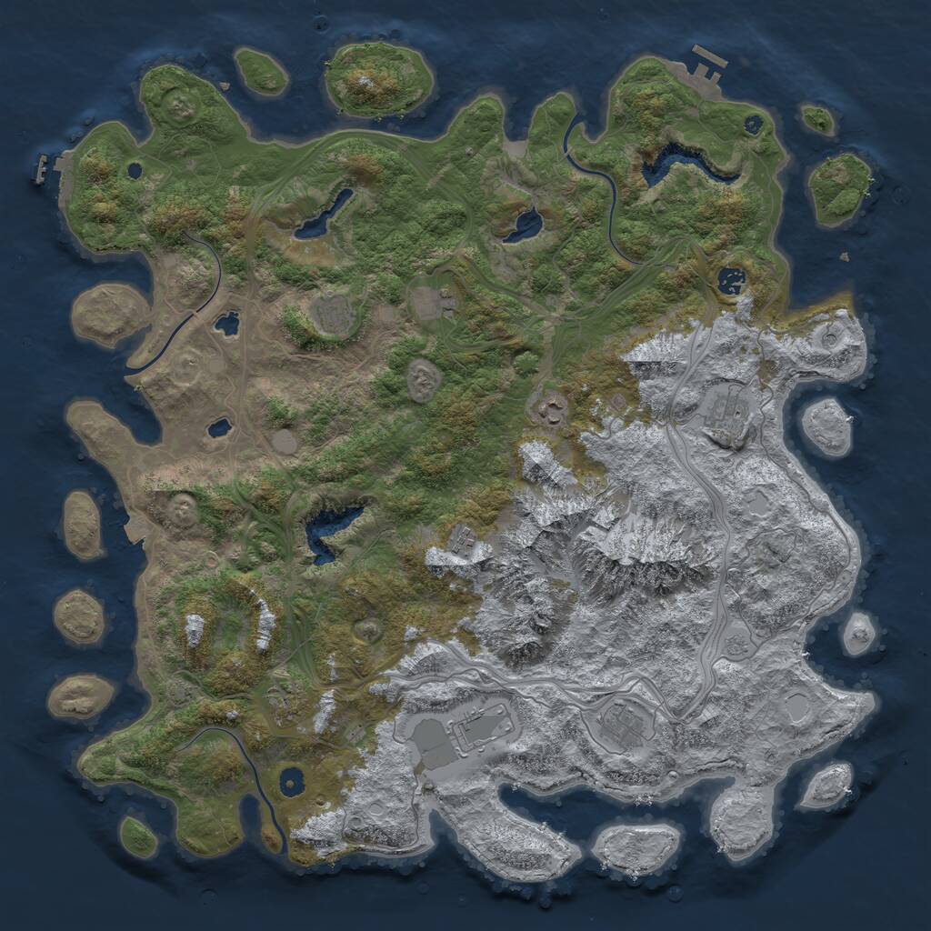 Rust Map: Procedural Map, Size: 5000, Seed: 38923744, 15 Monuments