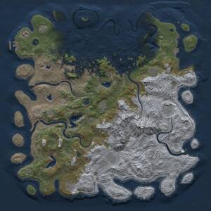 Thumbnail Rust Map: Procedural Map, Size: 5000, Seed: 38923744, 15 Monuments