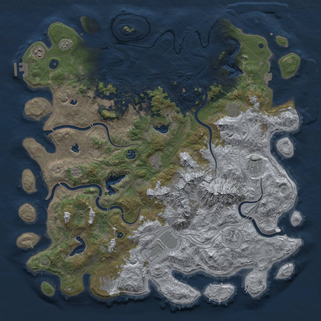 Rust Map: Procedural Map, Size: 5000, Seed: 38923744, 15 Monuments