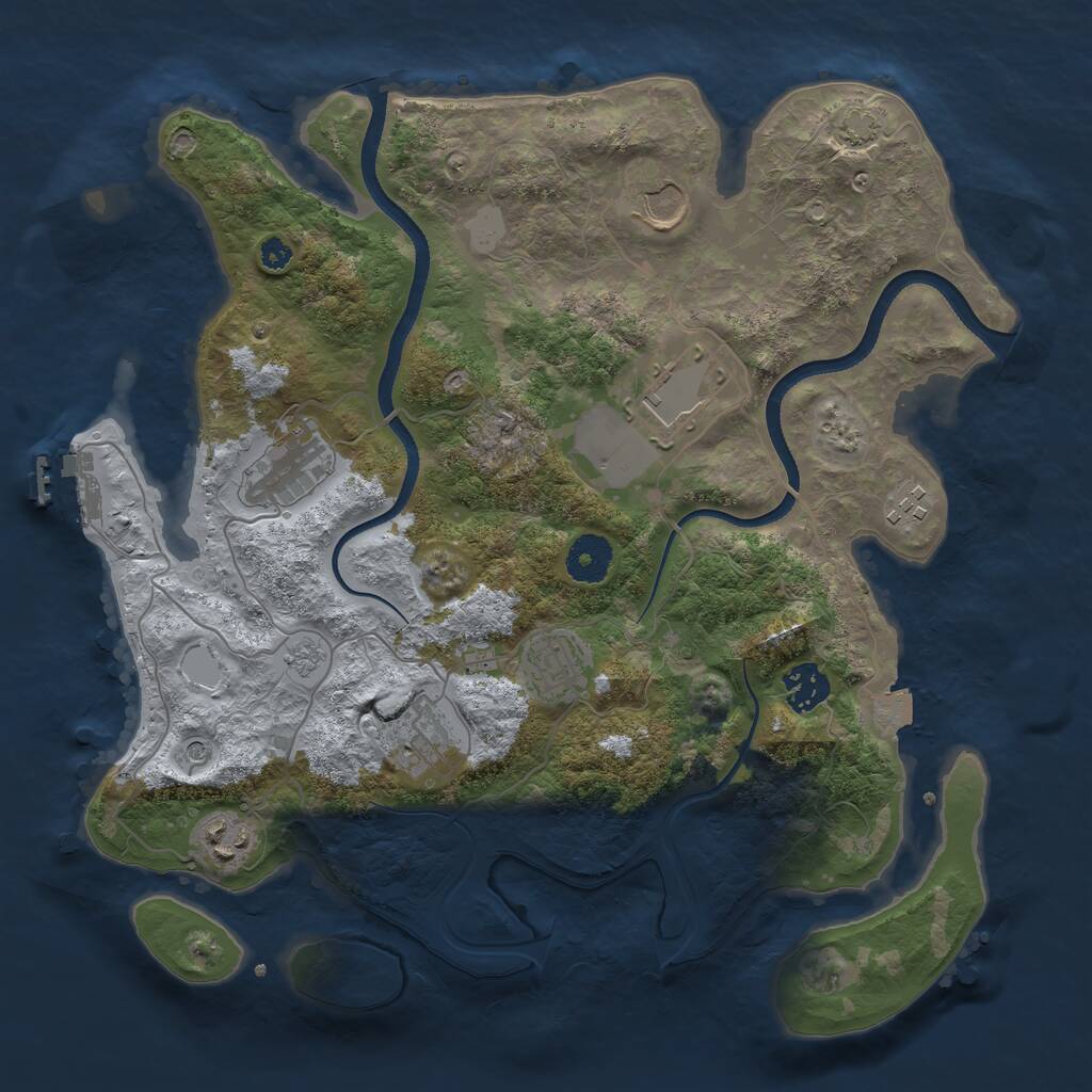 Rust Map: Procedural Map, Size: 3500, Seed: 2116666666, 13 Monuments