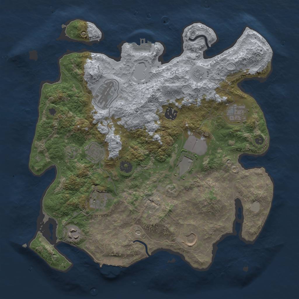 Rust Map: Procedural Map, Size: 3500, Seed: 79316659, 15 Monuments