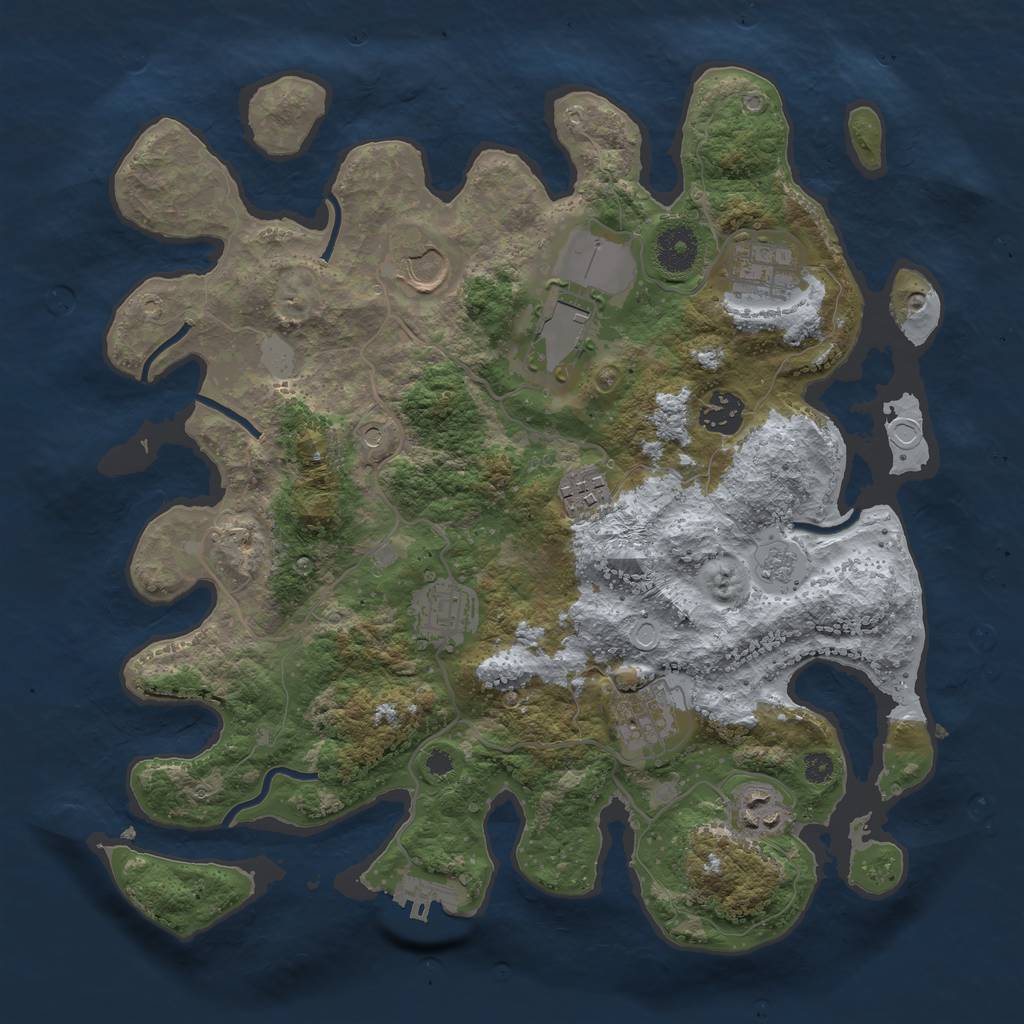 Rust Map: Procedural Map, Size: 3500, Seed: 52810976, 14 Monuments