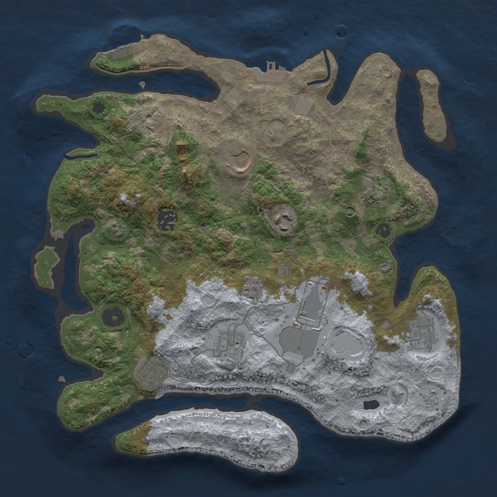 Rust Map: Procedural Map, Size: 3500, Seed: 64274488, 15 Monuments