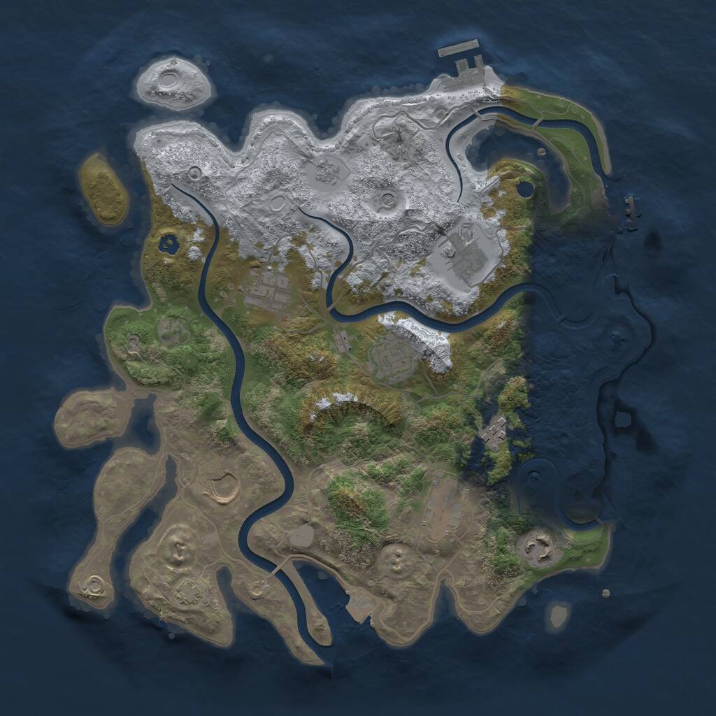 Rust Map: Procedural Map, Size: 3500, Seed: 20230224, 13 Monuments