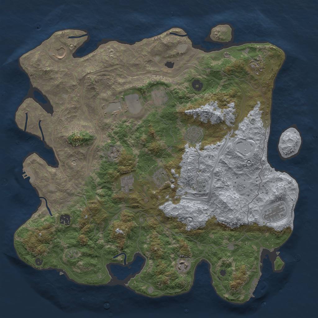 Rust Map: Procedural Map, Size: 4250, Seed: 363005686, 18 Monuments