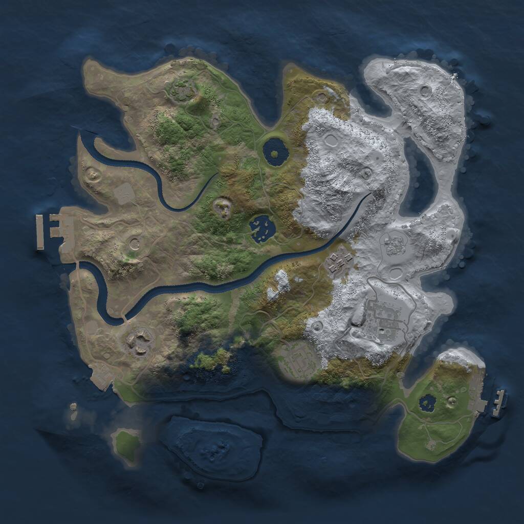 Rust Map: Procedural Map, Size: 3000, Seed: 95847849, 11 Monuments