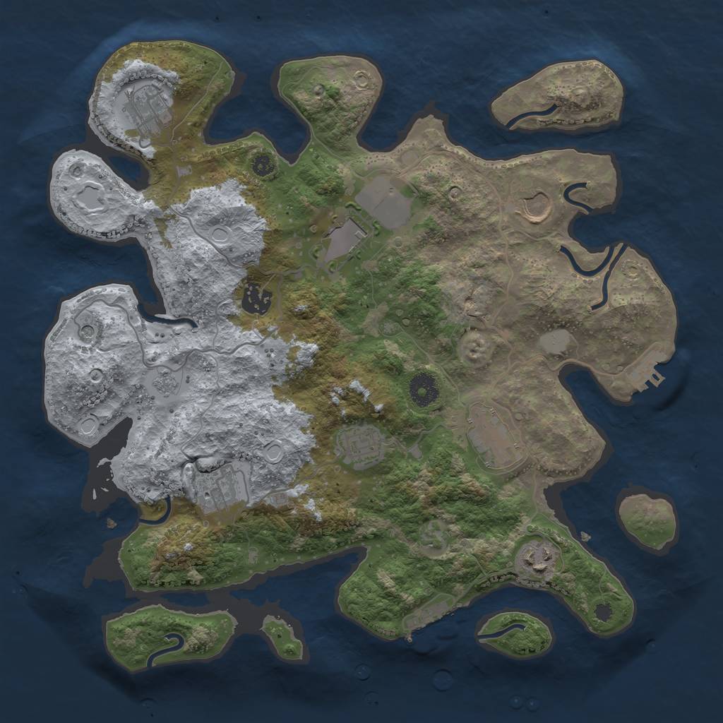 Rust Map: Procedural Map, Size: 3500, Seed: 819503987, 15 Monuments