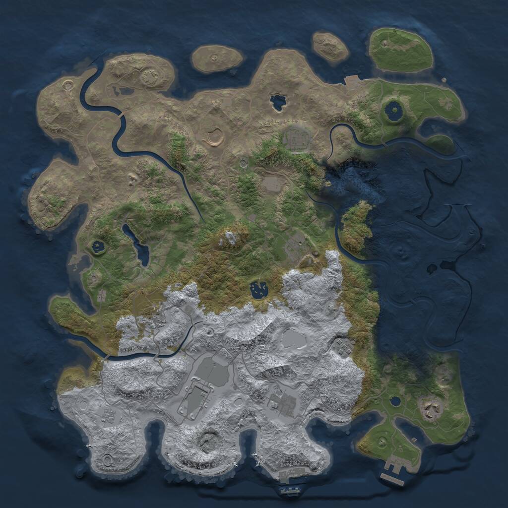 Rust Map: Procedural Map, Size: 4200, Seed: 109327, 15 Monuments
