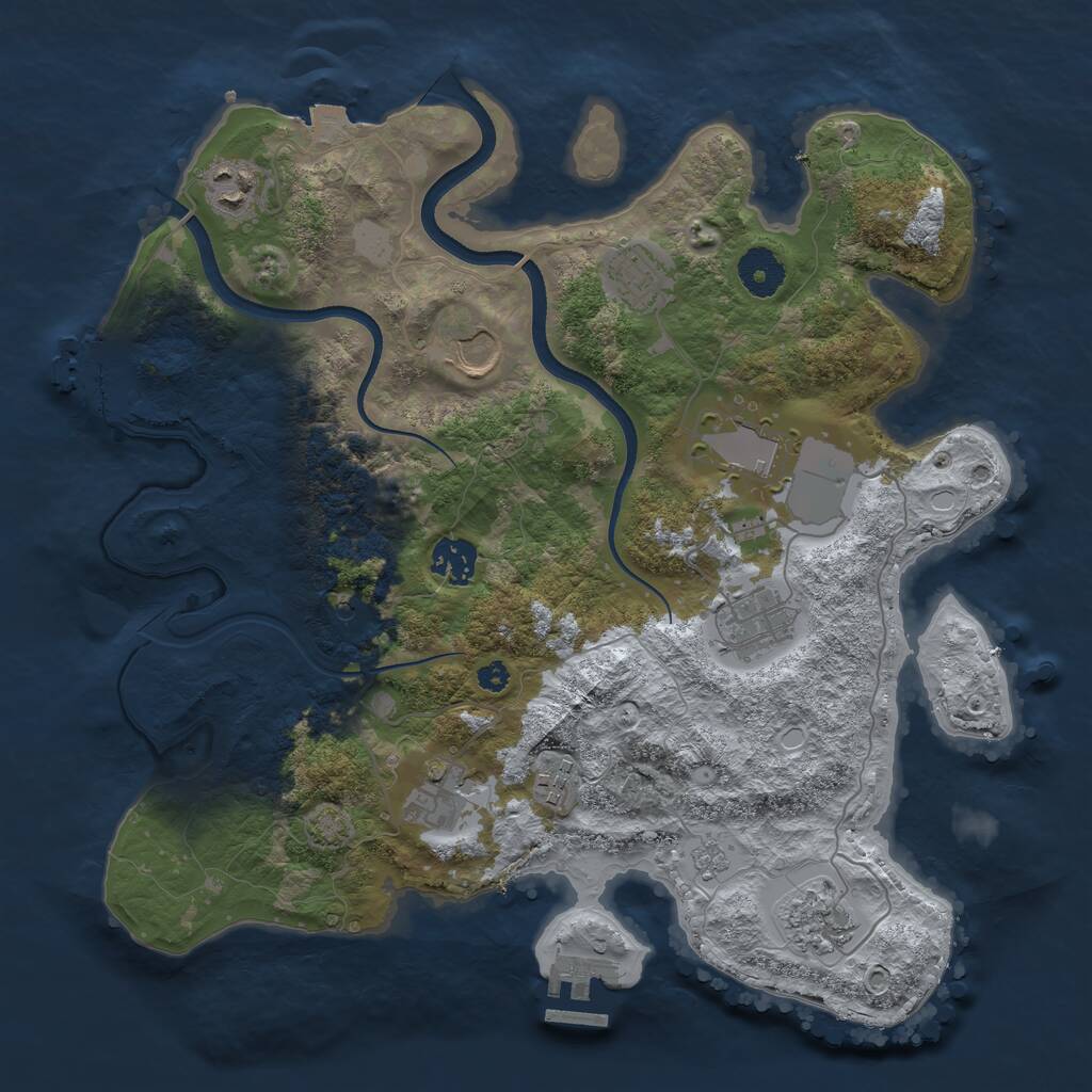 Rust Map: Procedural Map, Size: 3500, Seed: 1113312127, 15 Monuments