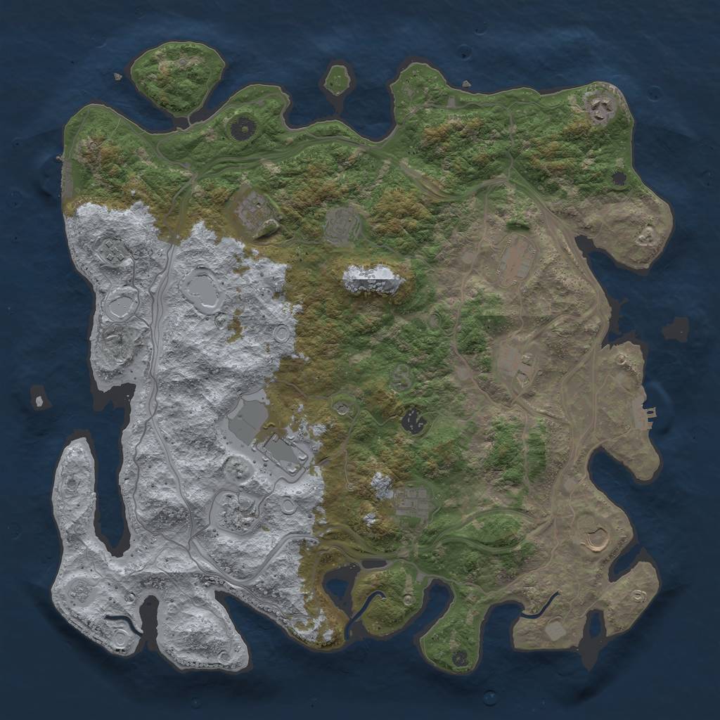 Rust Map: Procedural Map, Size: 4500, Seed: 6700, 18 Monuments