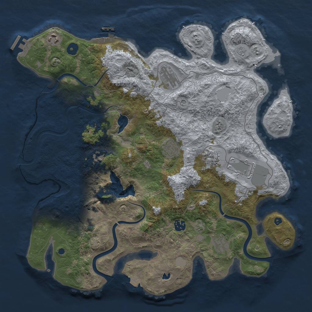 Rust Map: Procedural Map, Size: 4000, Seed: 683856742, 15 Monuments