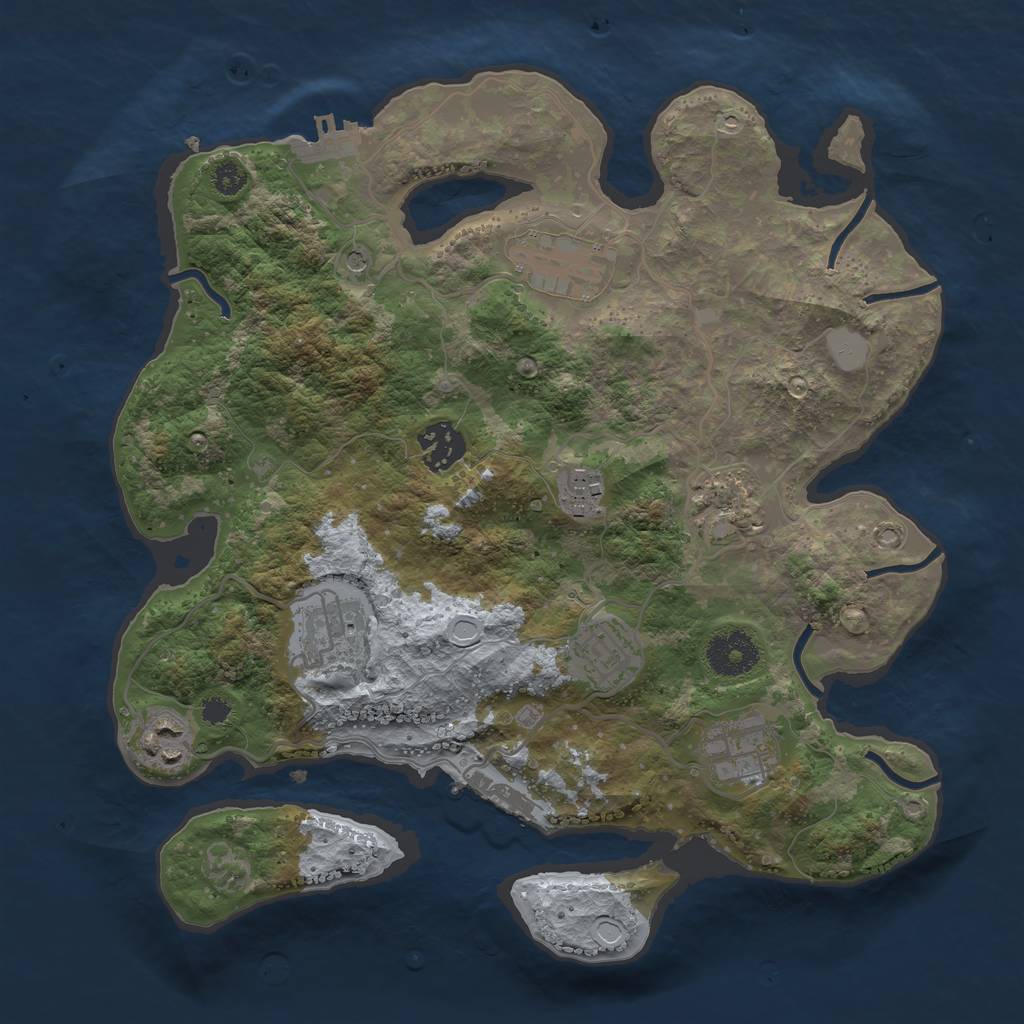 Rust Map: Procedural Map, Size: 3206, Seed: 3303, 14 Monuments