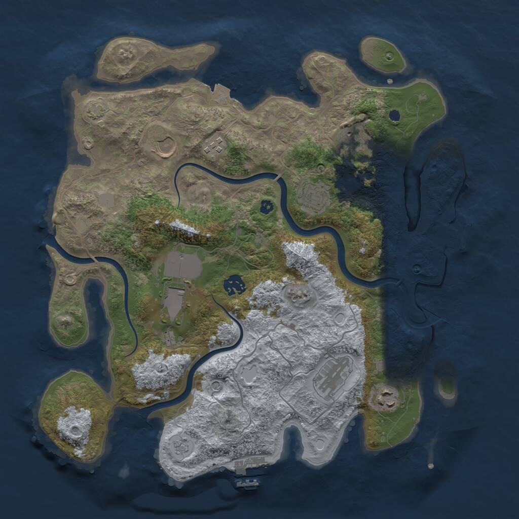 Rust Map: Procedural Map, Size: 3700, Seed: 67964, 14 Monuments