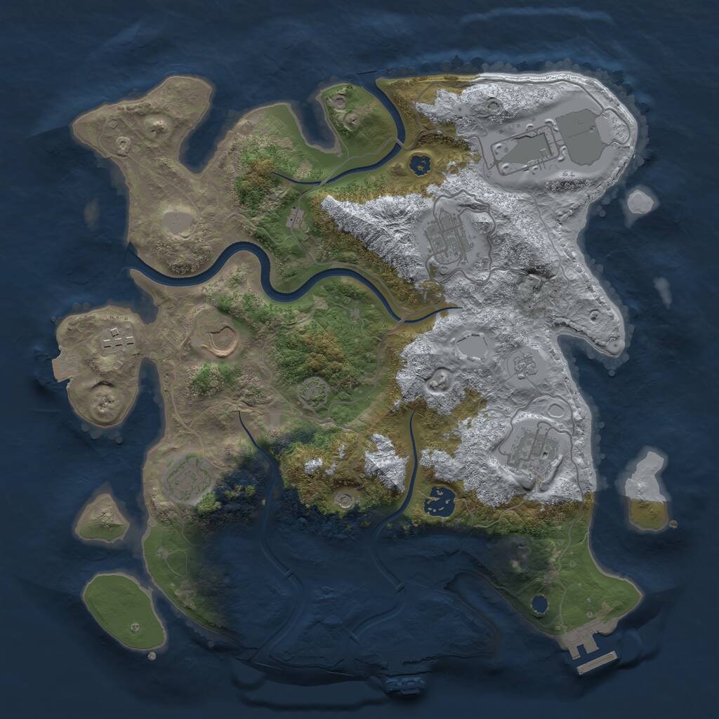 Rust Map: Procedural Map, Size: 3500, Seed: 26487396, 13 Monuments