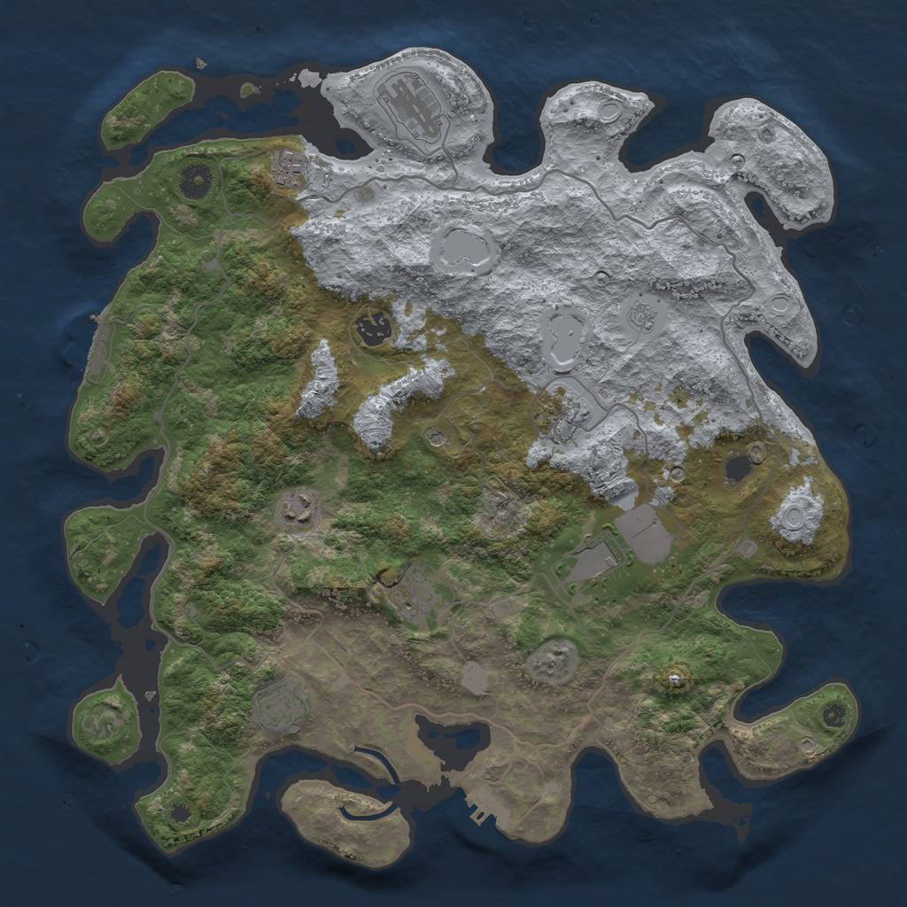 Rust Map: Procedural Map, Size: 4000, Seed: 214783, 15 Monuments