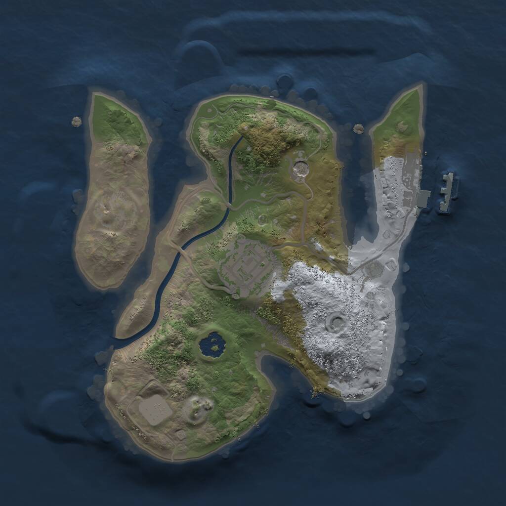 Rust Map: Procedural Map, Size: 2000, Seed: 1746127243, 4 Monuments