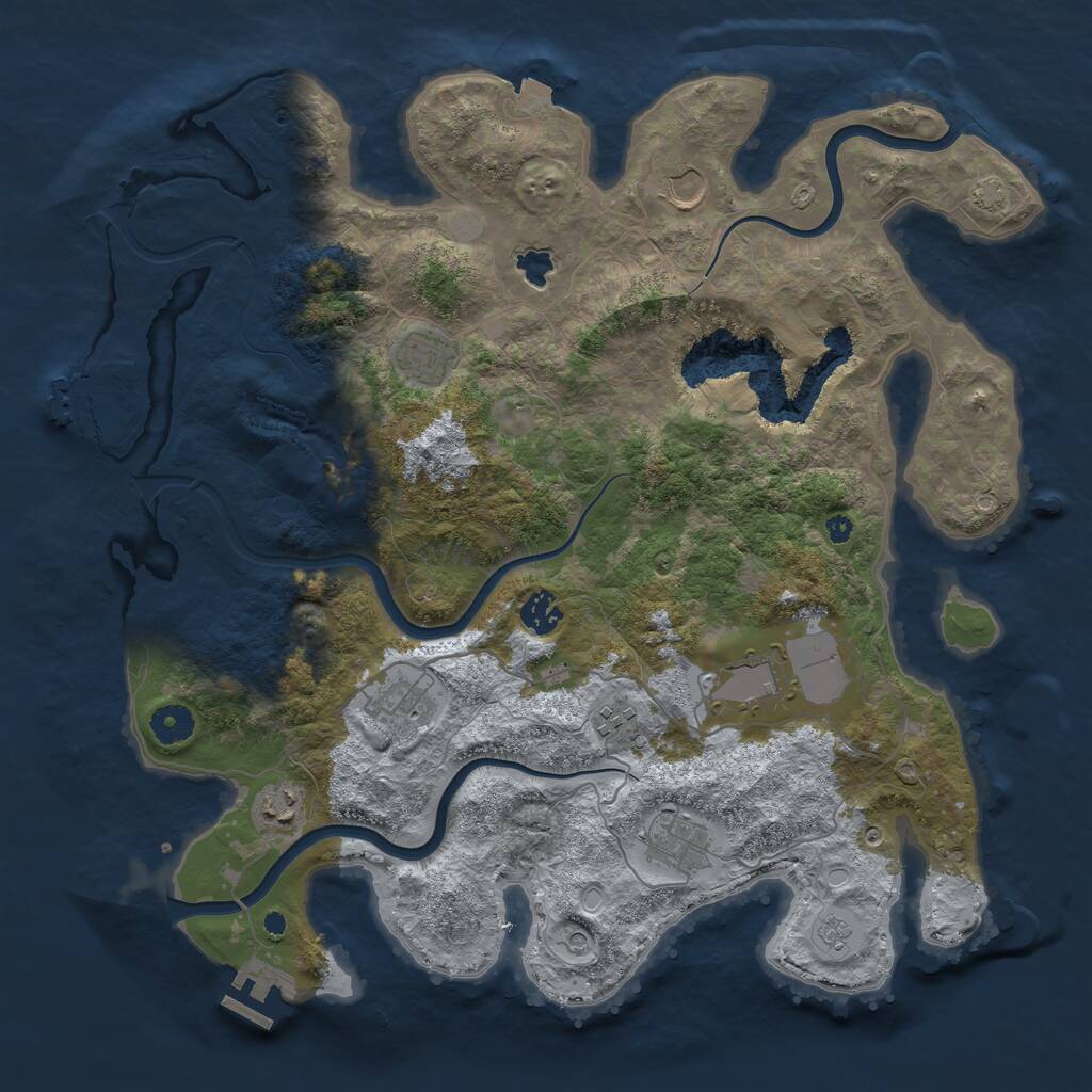 Rust Map: Procedural Map, Size: 4000, Seed: 396231835, 14 Monuments