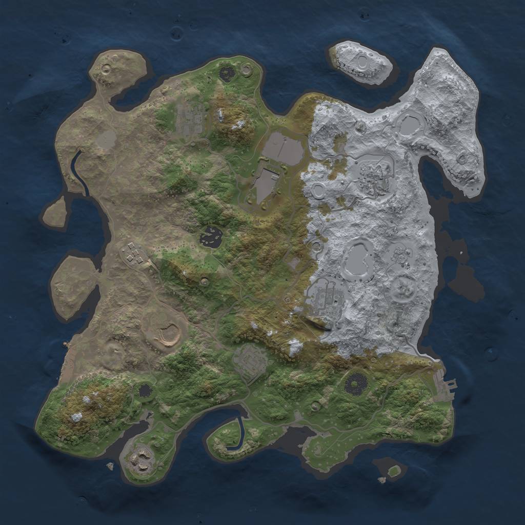 Rust Map: Procedural Map, Size: 3500, Seed: 72402700, 16 Monuments