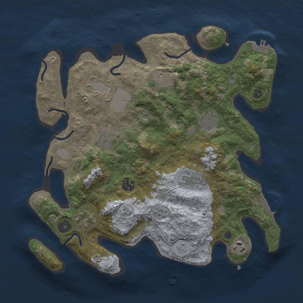 Rust Map: Procedural Map, Size: 3500, Seed: 2323522, 16 Monuments