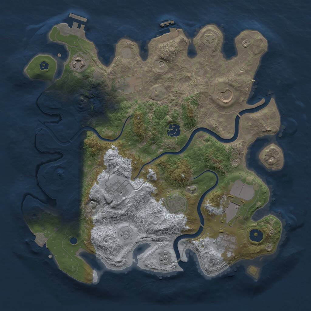 Rust Map: Procedural Map, Size: 3500, Seed: 9782881, 15 Monuments