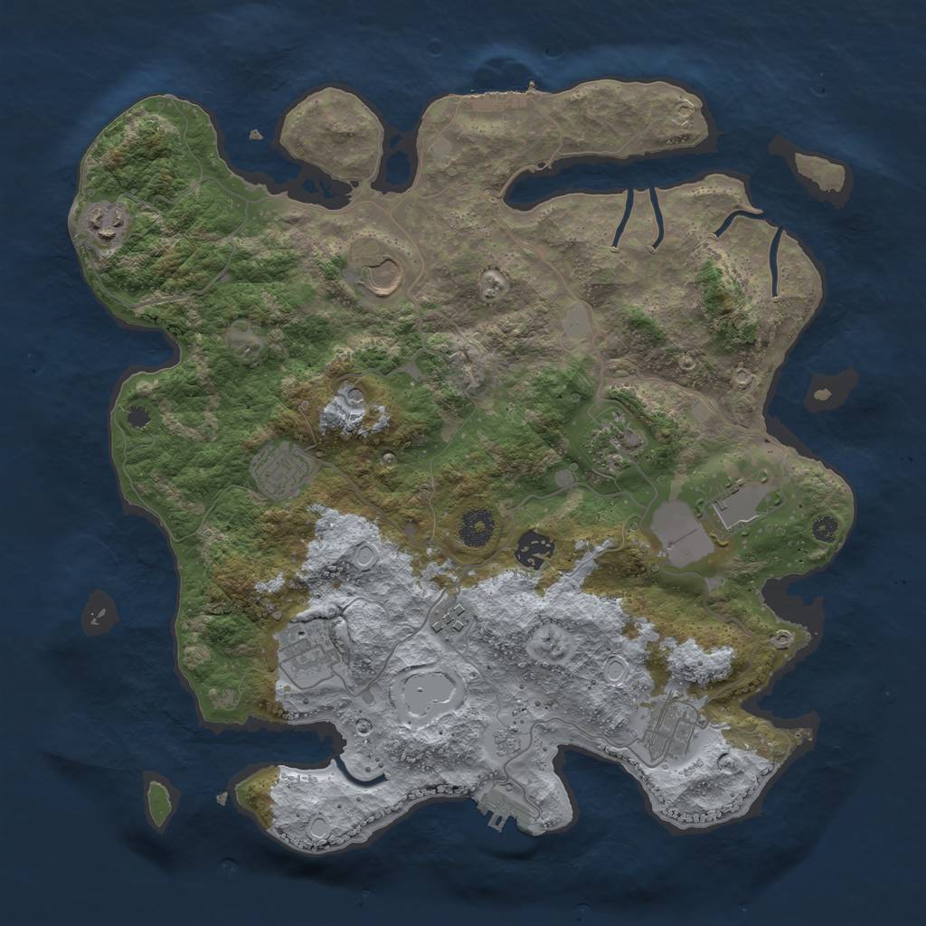 Rust Map: Procedural Map, Size: 3700, Seed: 426854891, 16 Monuments
