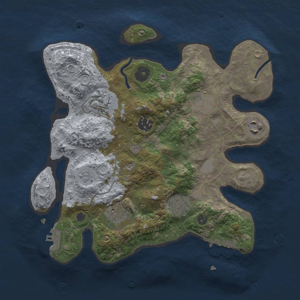 Rust Map: Procedural Map, Size: 3000, Seed: 6139923, 13 Monuments