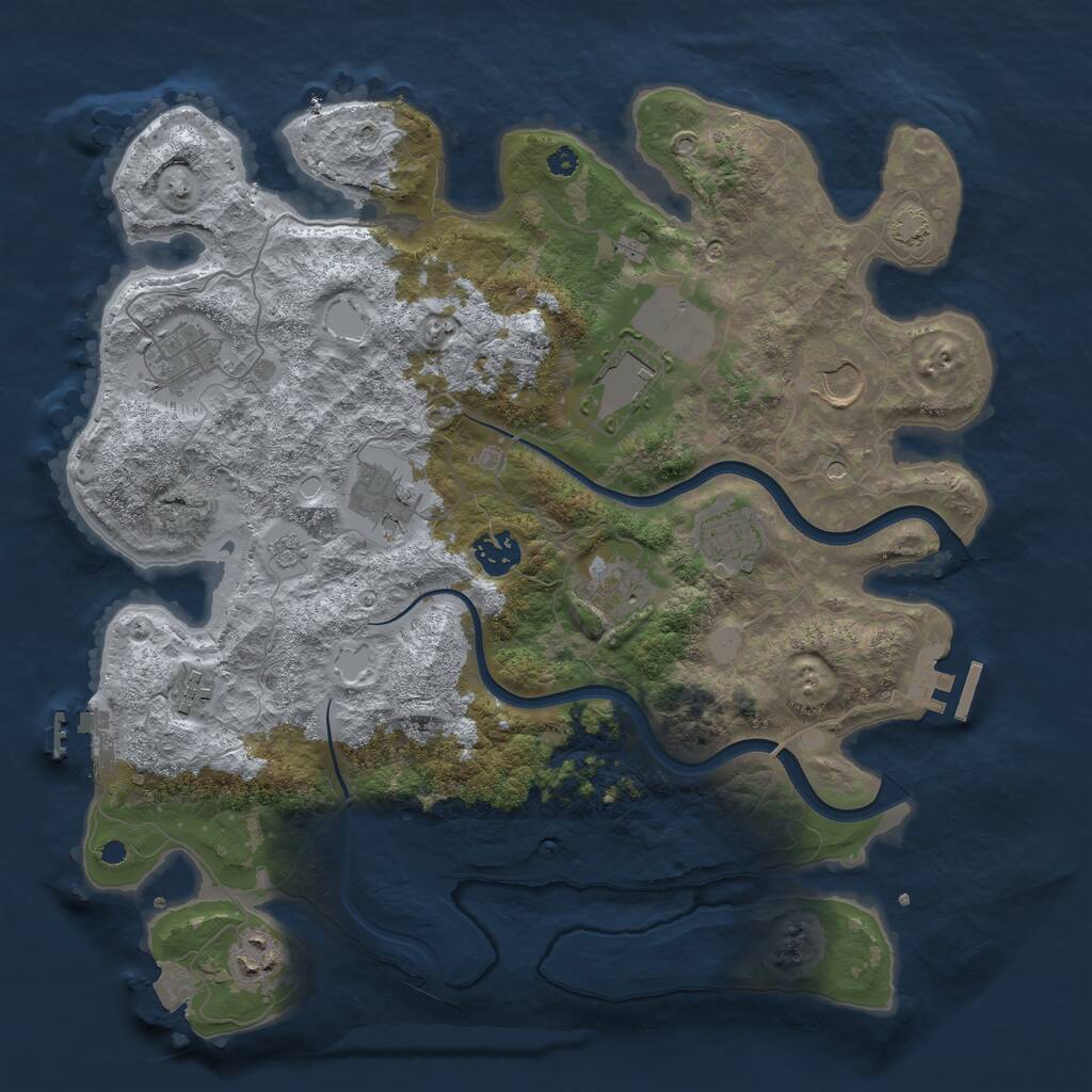 Rust Map: Procedural Map, Size: 3650, Seed: 426854890, 15 Monuments