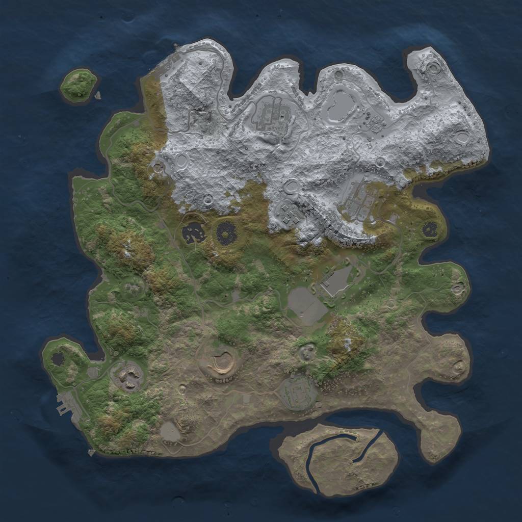 Rust Map: Procedural Map, Size: 3500, Seed: 90968873, 15 Monuments