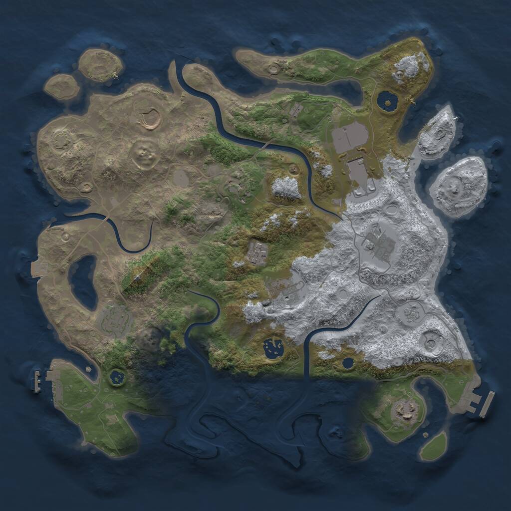 Rust Map: Procedural Map, Size: 3700, Seed: 56712, 15 Monuments