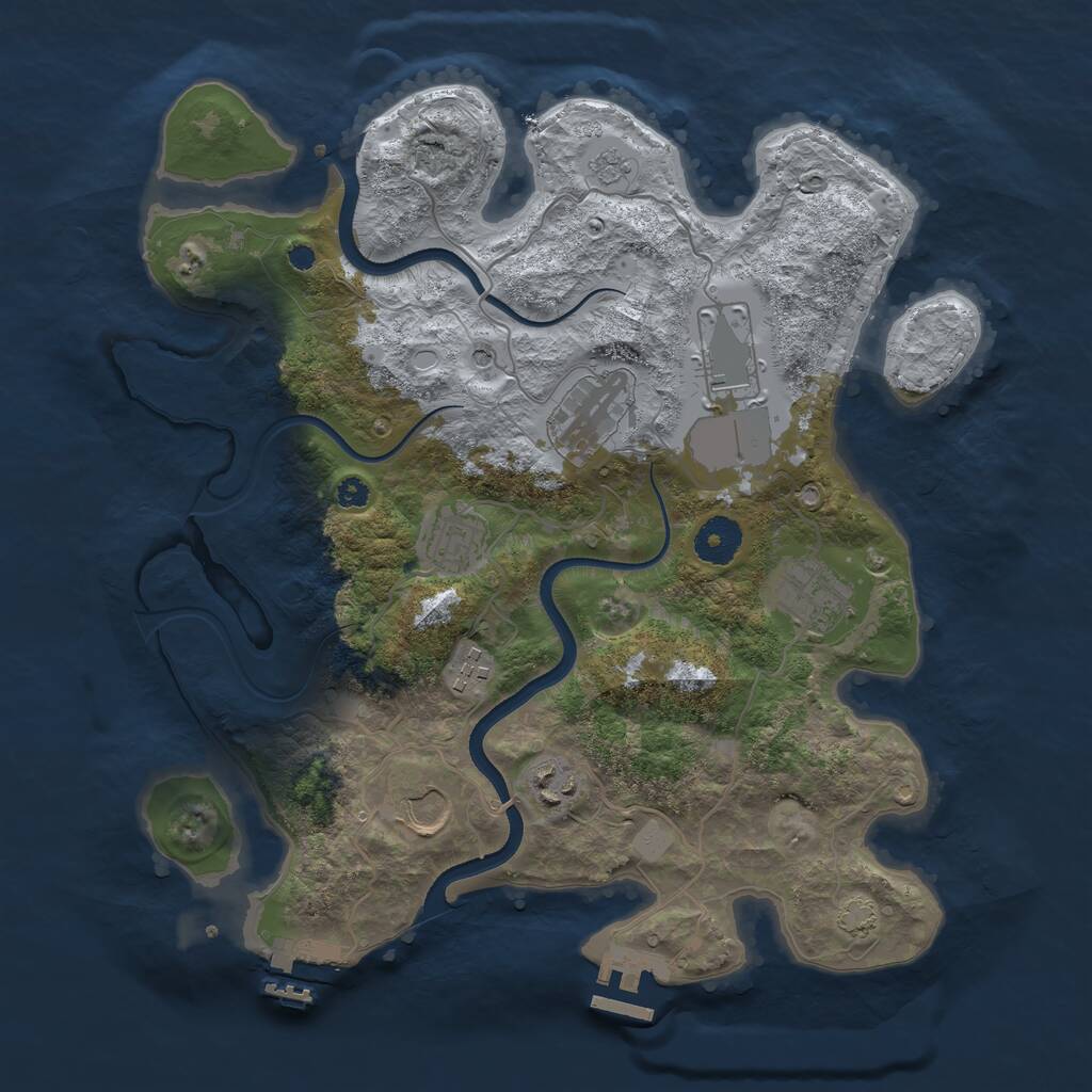 Rust Map: Procedural Map, Size: 3500, Seed: 930604, 13 Monuments