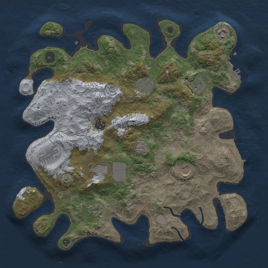 Rust Map: Procedural Map, Size: 3700, Seed: 954610, 16 Monuments