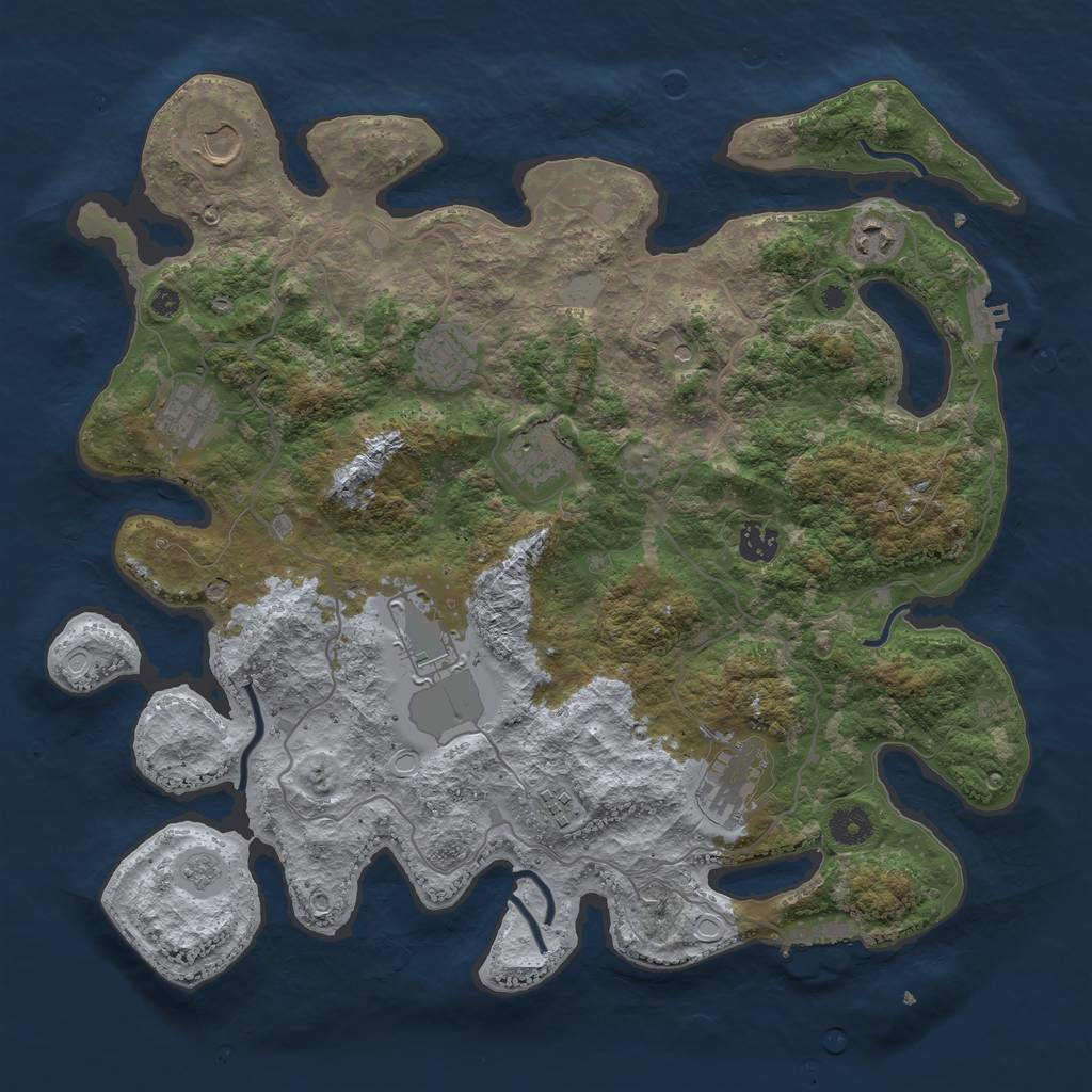 Rust Map: Procedural Map, Size: 4000, Seed: 93357699, 16 Monuments