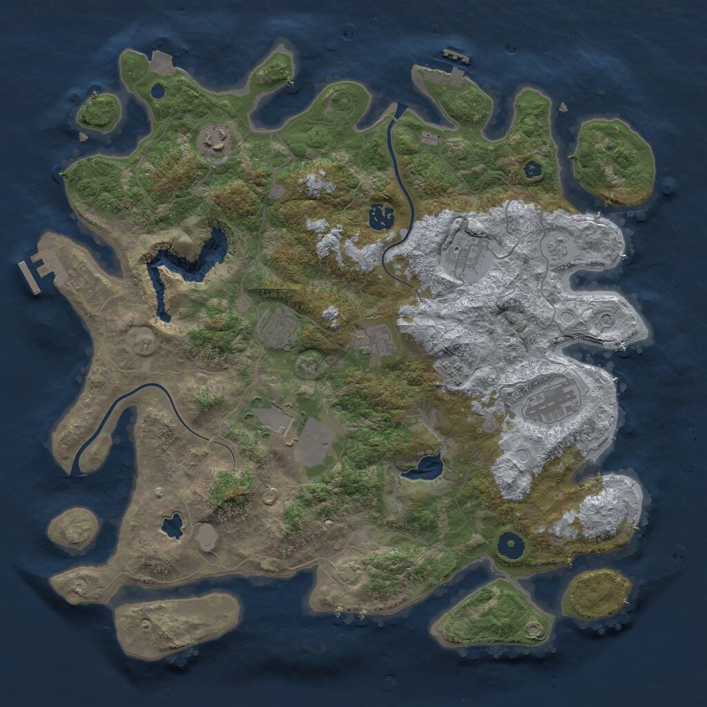 Rust Map: Procedural Map, Size: 4000, Seed: 1728104386, 14 Monuments