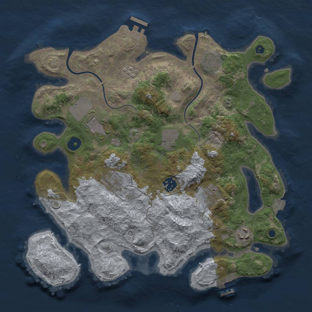 Rust Map: Procedural Map, Size: 3500, Seed: 116300228, 14 Monuments