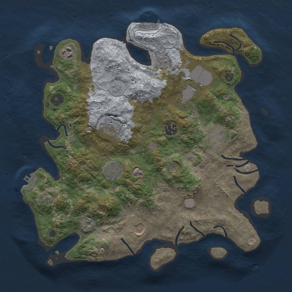 Rust Map: Procedural Map, Size: 3500, Seed: 1594419262, 15 Monuments
