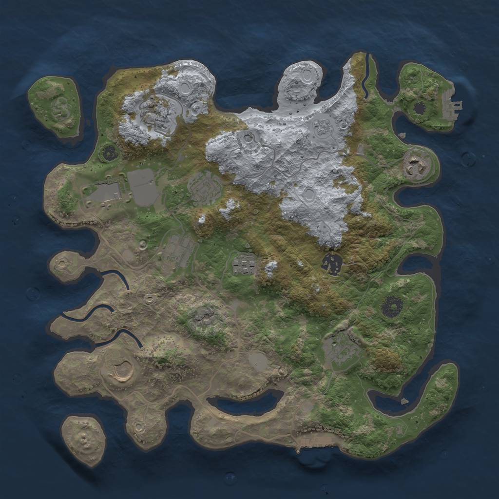 Rust Map: Procedural Map, Size: 3500, Seed: 1877754738, 16 Monuments