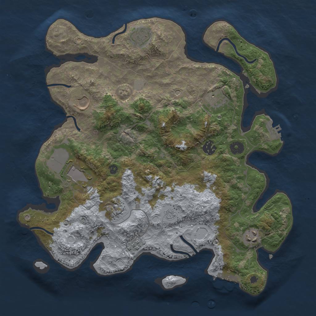 Rust Map: Procedural Map, Size: 3500, Seed: 18592987, 15 Monuments