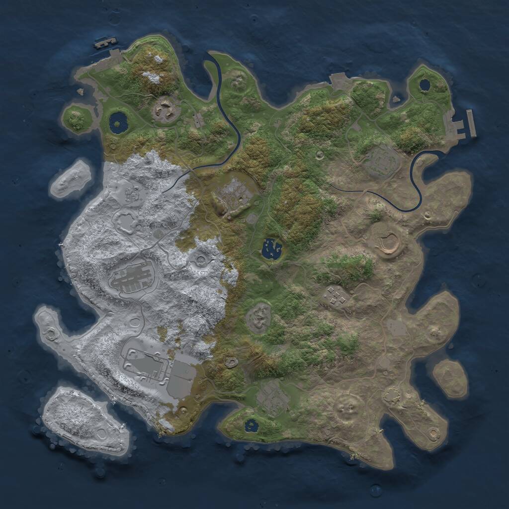 Rust Map: Procedural Map, Size: 3700, Seed: 688337771, 15 Monuments