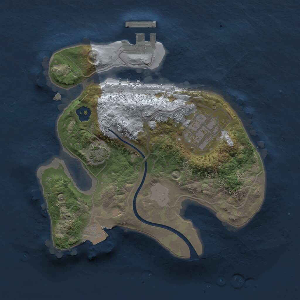 Rust Map: Procedural Map, Size: 2000, Seed: 2050934931, 4 Monuments