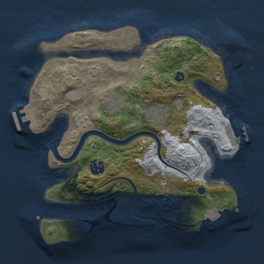 Rust Map: Procedural Map, Size: 2750, Seed: 2099999685, 9 Monuments