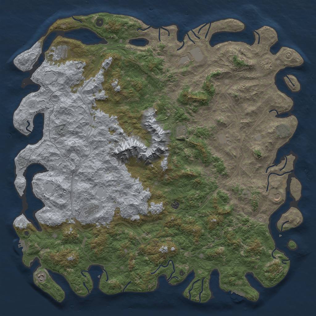Rust Map: Procedural Map, Size: 6000, Seed: 2180, 18 Monuments