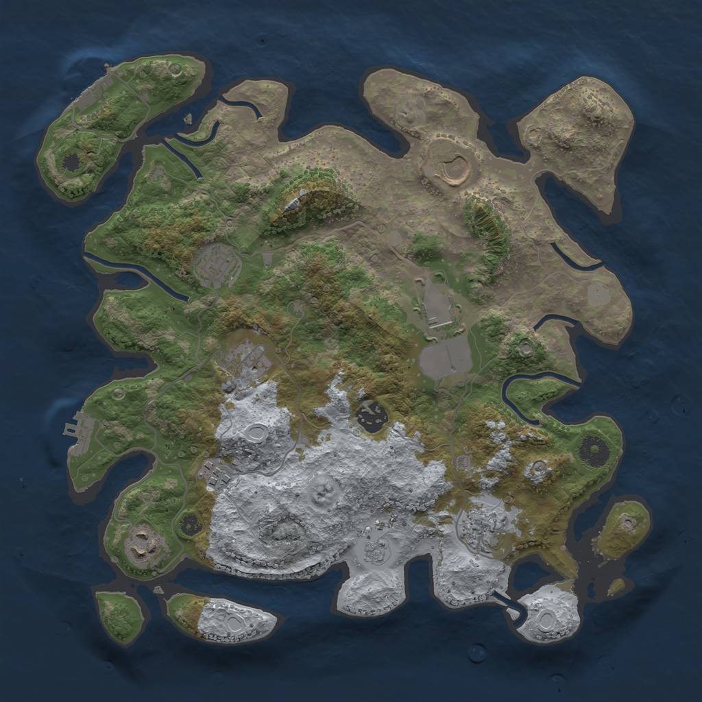 Rust Map: Procedural Map, Size: 3500, Seed: 75411688, 14 Monuments