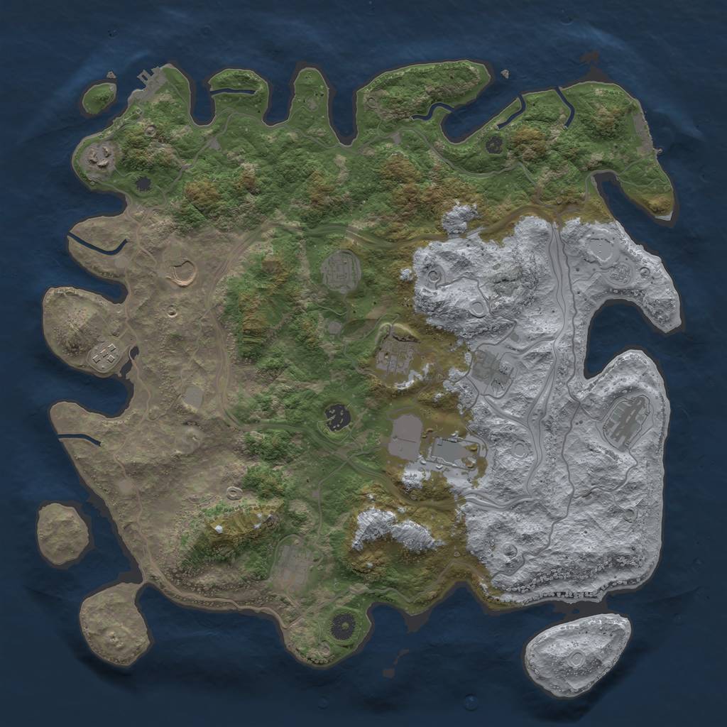 Rust Map: Procedural Map, Size: 4250, Seed: 1645400911, 17 Monuments