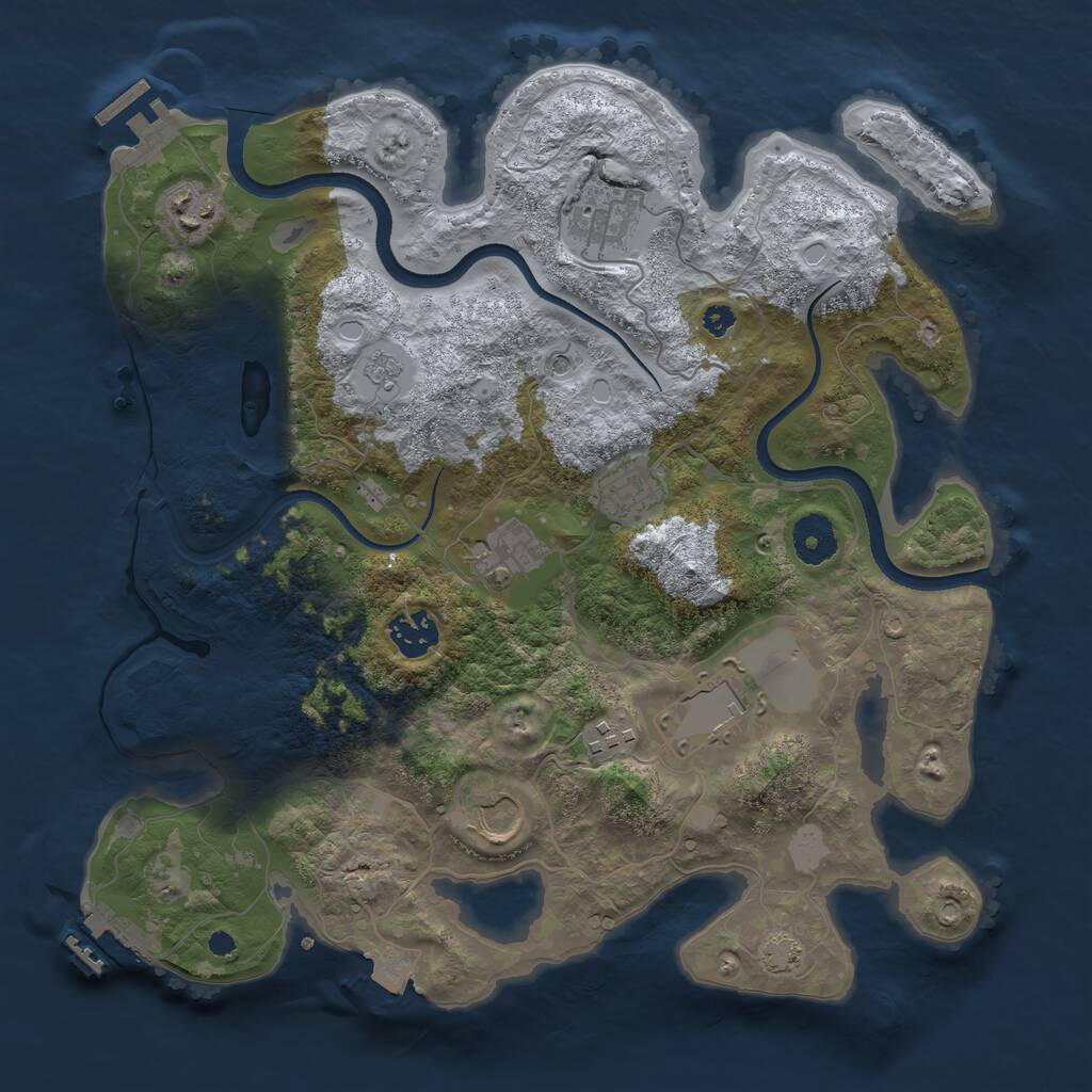 Rust Map: Procedural Map, Size: 3500, Seed: 78866730, 14 Monuments