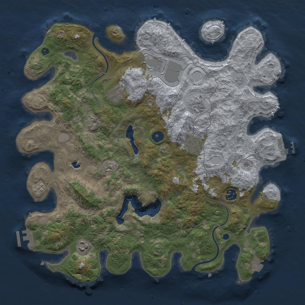 Rust Map: Procedural Map, Size: 4000, Seed: 66388546, 13 Monuments