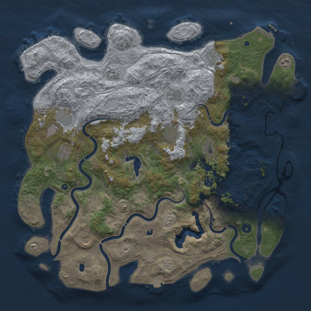 Rust Map: Procedural Map, Size: 4800, Seed: 725531392, 17 Monuments