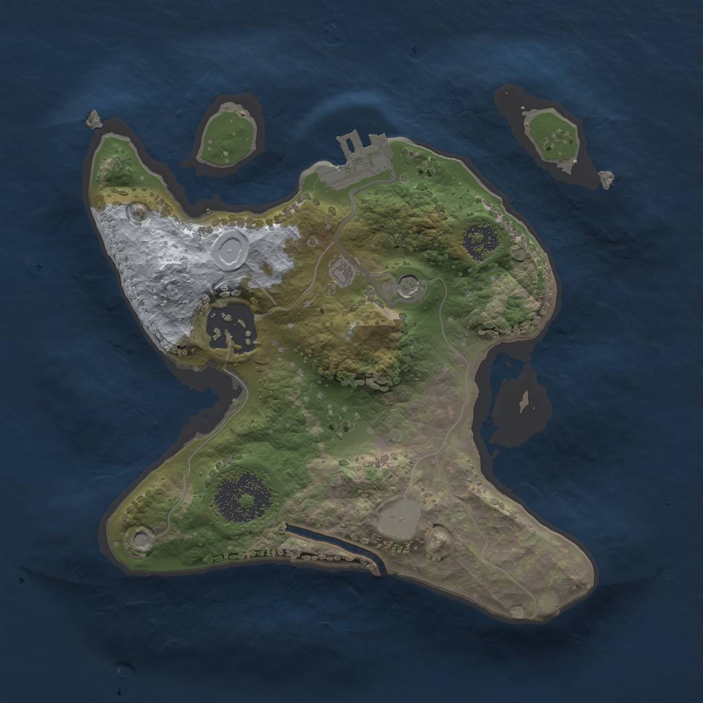 Rust Map: Procedural Map, Size: 2000, Seed: 1015816405, 6 Monuments