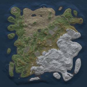 Thumbnail Rust Map: Procedural Map, Size: 4000, Seed: 2050368462, 15 Monuments