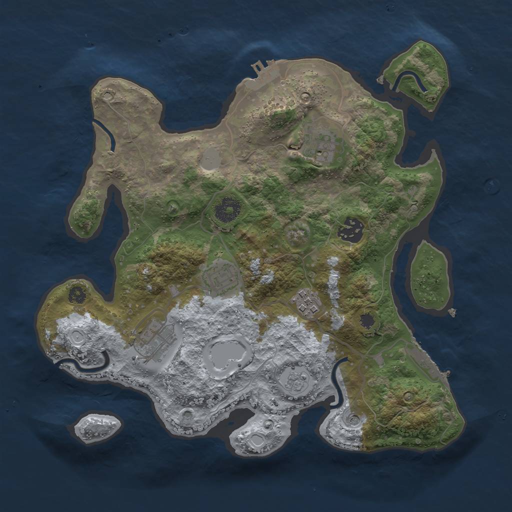 Rust Map: Procedural Map, Size: 3000, Seed: 31311, 12 Monuments
