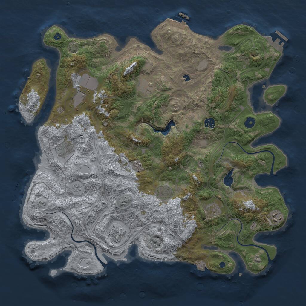Rust Map: Procedural Map, Size: 4250, Seed: 1017021730, 15 Monuments